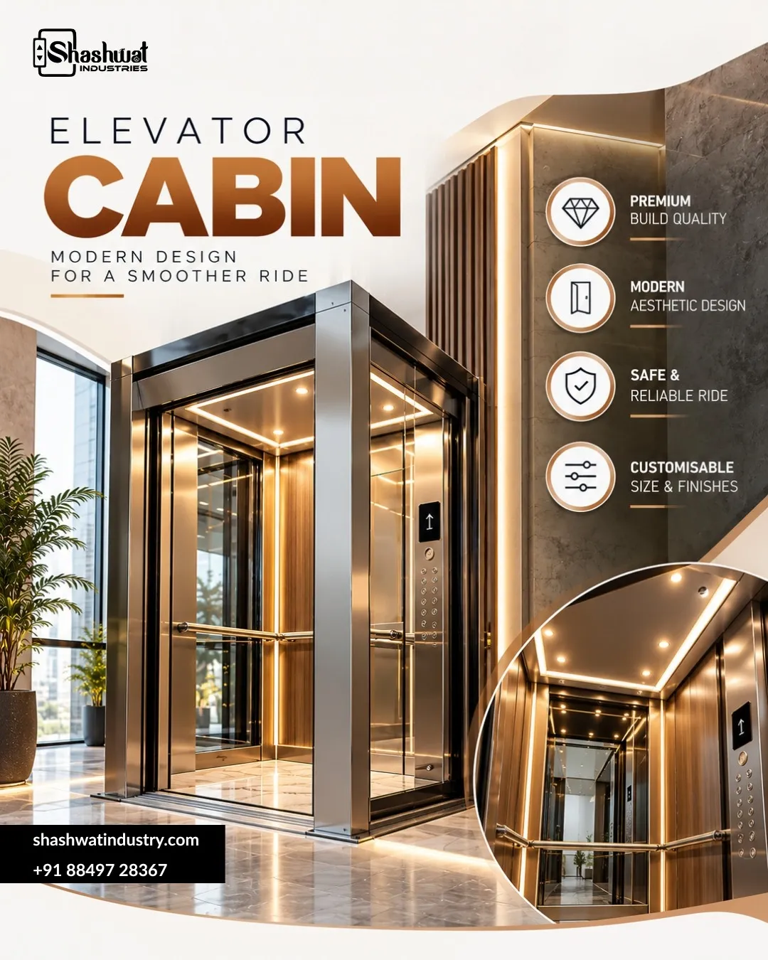 Modern Elevator Cabin | Designed around the passenger experience.
A refined interior, thoughtful lig...