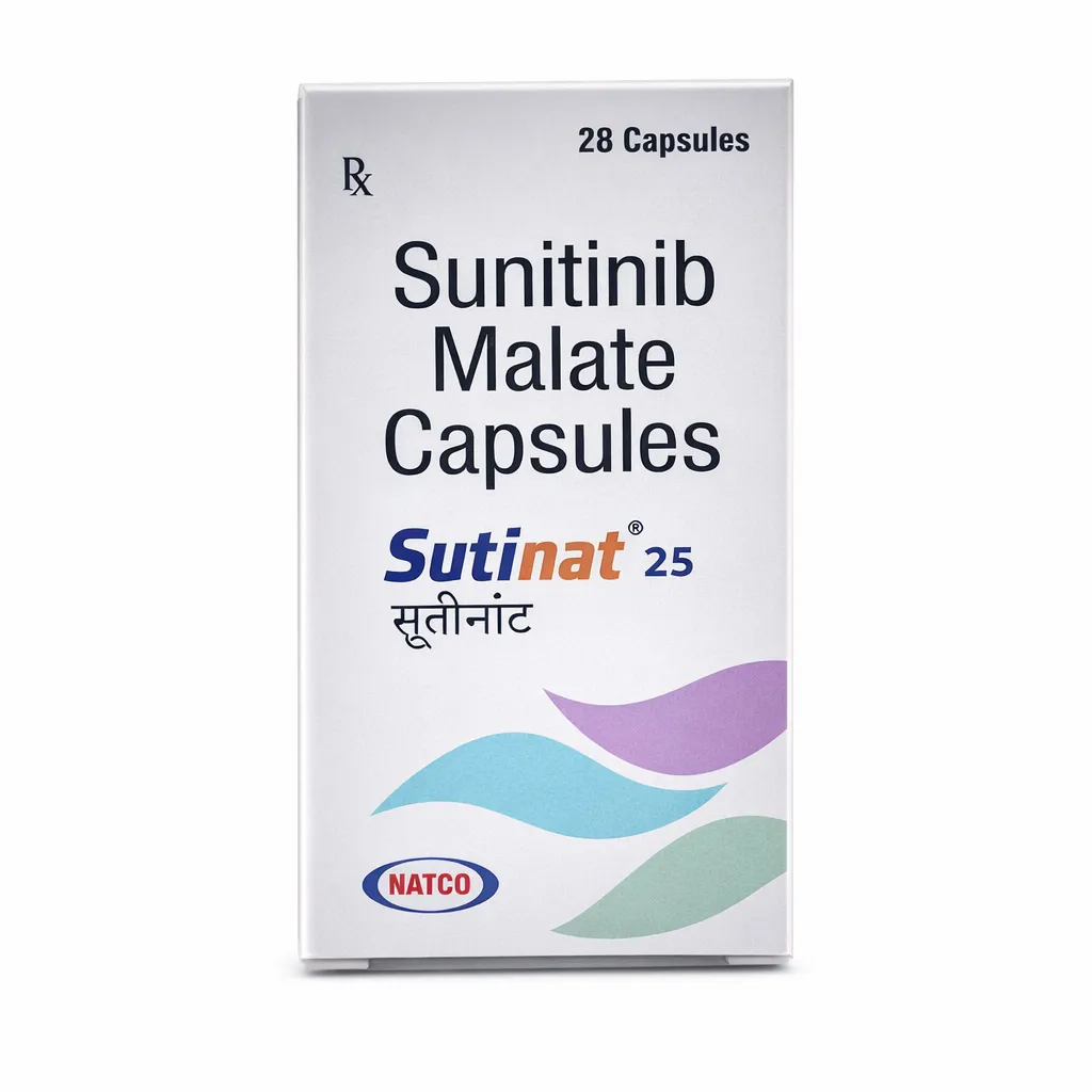 Sutinat 25mg Capsule (Sunitinib) | Global Oncology Exporter: USA, UK, Thailand, Australia, Singapore, Jamaica | Ernest Impex image 1