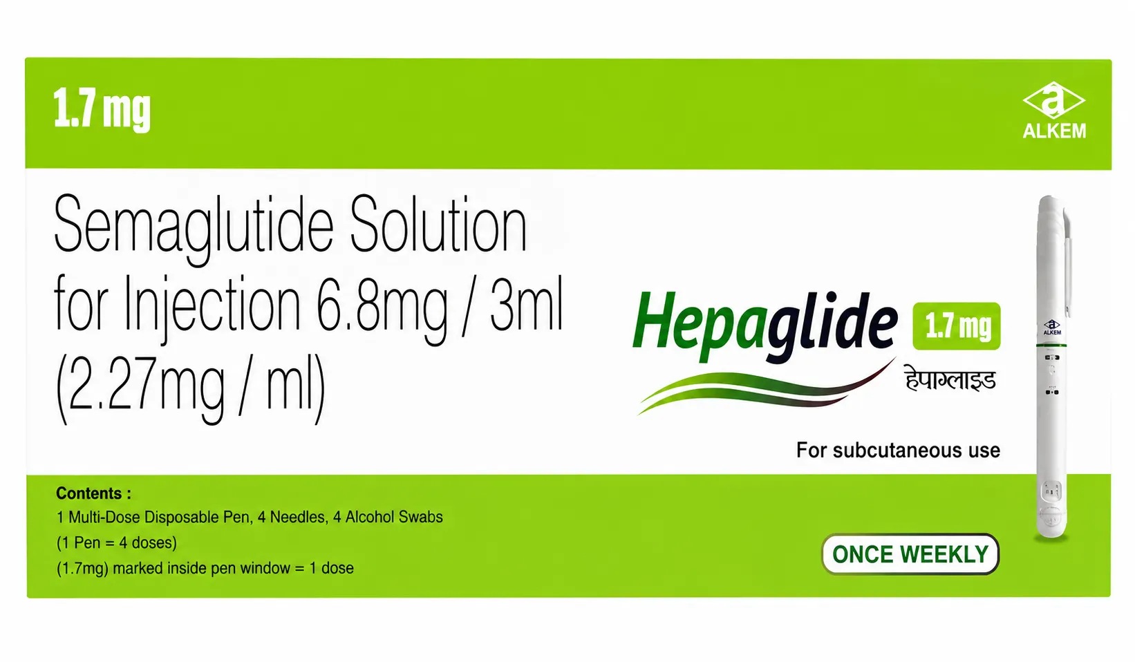 Hepaglide 1.7 mg Injection | Wholesale Semaglutide Exporter from India — Ernest Impex image 1
