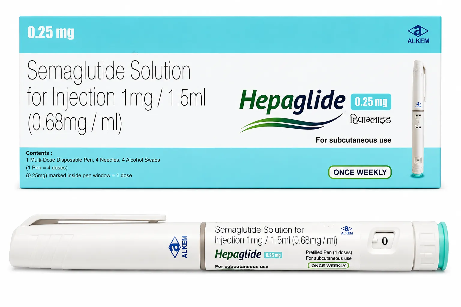 Hepaglide 0.25 mg Injection | Wholesale Semaglutide Exporter from India — Ernest Impex image 1