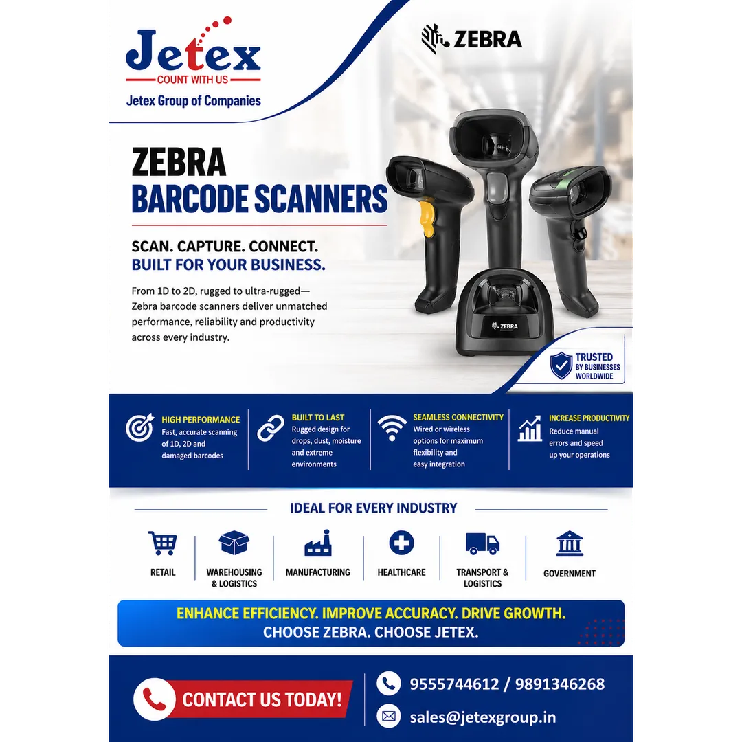 Zebra Barcode Scanners dealers in Delhi, UP, Bihar, Ranchi, Patna