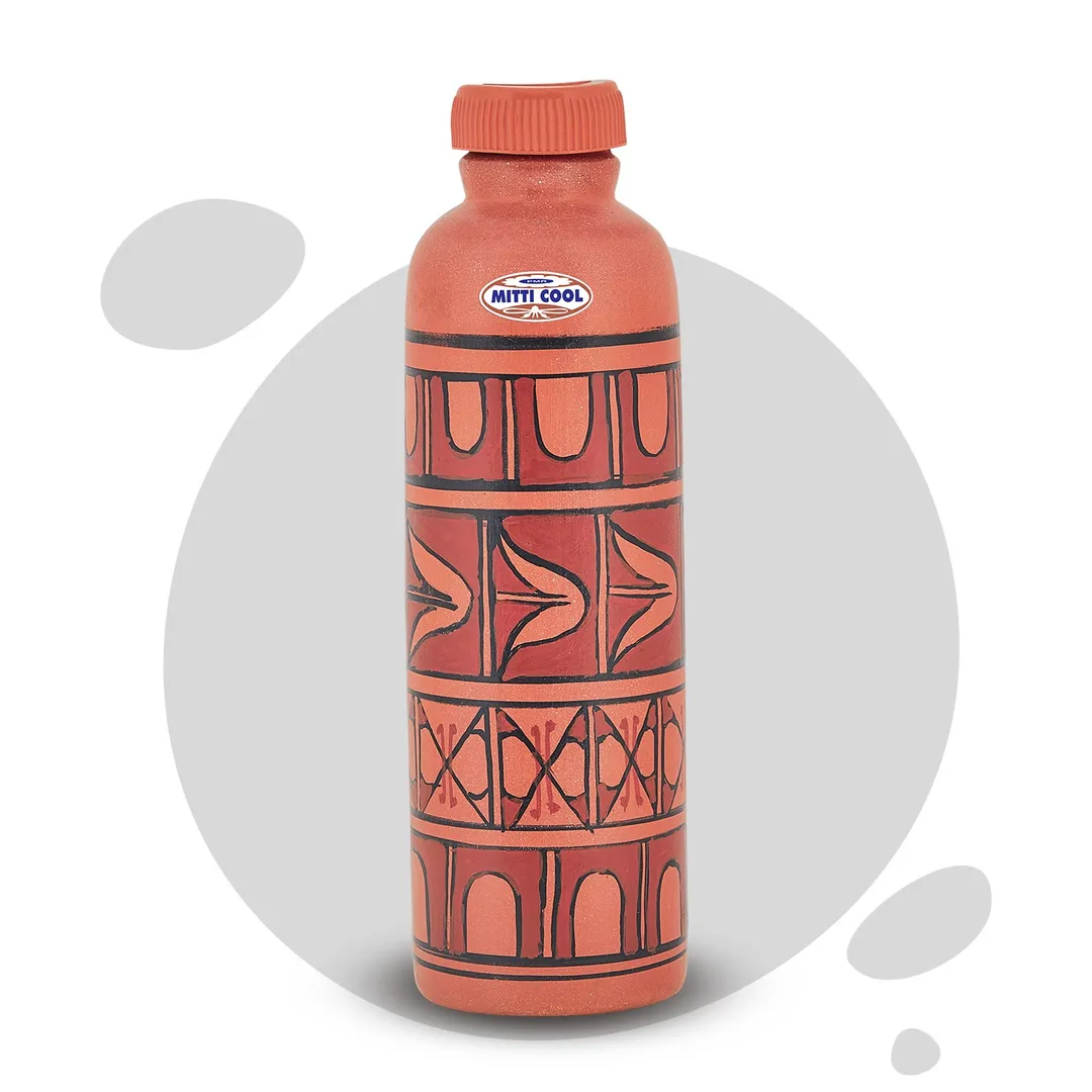 CLAY WATER BOTTLE ABSTRACT CROSS(600MI)