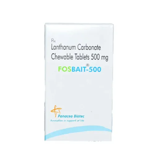 Fosbait 500 mg (Lanthanum Carbonate) Tablet Exporter from India – Fast Delivery to USA, UK & Singapore product image