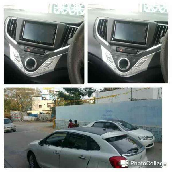all new maruti baleno headunit upgraded without any tampering..and roof wrapped with matte black 3m wrapping sheet @motominds