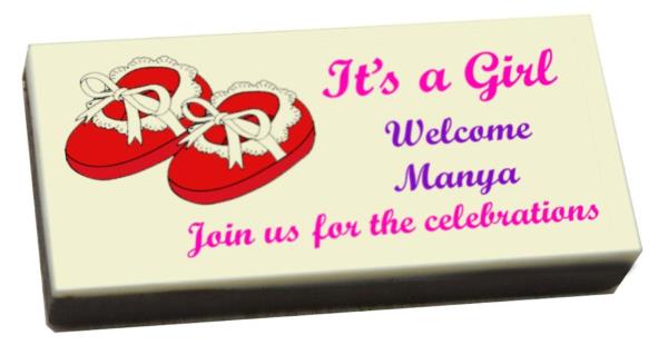 Arrival of a baby is the most special and proud moment for the parents. Let everyone know about the birth of your baby with our deliciously mouth-watering custom chocolates. These lovable chocolate pieces will be the perfect baby birth announcement gift. Announce the arrival of your baby in style. Place order for your chocolate boxes today. All the chocolates are pure veg with the prints being completely edible.
https://www.chococraft.in/pages/baby-announcement-its-a-girl-printed-bars