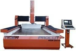 ProCut HSR 2614 CNC Router
CNC Router for Stone and Marble.
Model HSR 2614
Table Size : 2600 X 1400 mm
X : 2500 mm
Y : 1250 mm
Z : 400 mm
Spindle Nose to Table Top : 0-400 mm
Spindle Power : 5.5 KW
Spindle RPM : 10, 000 to 18, 000
Spindle Taper : As Per ER 25 Collet
Tool Size : Max 16 mm
Tool Change : Manual
Rapid Traverse : 12, 000 mm / min
Max.Cutting Feed : 10, 000 mm / min
Positional Accuracy : ± 0.01 mm over 300 mm stroke
Repeatability : ± 0.01 mm
Axis Motors : Servo on All Axes ( 4 Qty )
CNC Control : ADTECH-4640
Overall Dimension L x W x H : 3100x1850x1250 mm ( Approx )
Lubrication : Centralized Oil Lubrication with Automatic Pump
Coolant : Recirculation Type
Machine Weight (Approx in Kg) : 1340
Application ( attuned on Material) : Stone, Marble, Aluminum, Wood, MDF & Plastics
Optional Accessories:
Dust collecting Attachment
4th Axis ( Rotary Attachment with Servo Motor )
CNC Stone Router ProCut HSR 2614 manufacturer in vadodara Gujarat
CNC Stone Router ProCut HSR 2614 in surat Gujarat
CNC Stone Router ProCut HSR 2614 manufacturer in bharuch Gujarat