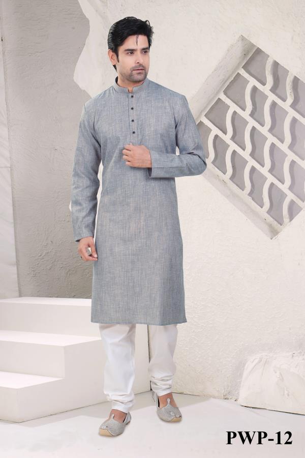 Men's Kurta Pyjama
Pleasurable grey color poly cotton kurta with Chinese collar is simply making it mesmerizing. Paired with white churidar.
http://www.silk-india.com/en/kurta-pajama/758-beige-poly-dupion-readymade-kurta-with-churidar-g15.html
