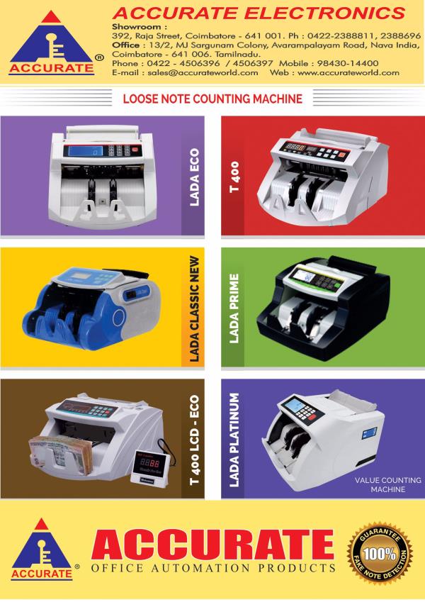 ACCURATE - Currency Counting Machine. We are dealing Quality Cash Counting Machine.
& Bundle Note Cash Counting Machine. Software Upgrading Option. Value Counting with Latest Magnetic Paper.
#100% Fake note Detection.
#Voice Assisting Options.
#Upgrade for New Rs. 500 & 2000 Notes.
#Bank Cash Counting Machine
#Finance Cash Counting Machine
#Printer connected Option.
#Accurate Cash counting Machine.
#Cash
#Currency Counting Machine
#Money Counting Machine
#Loose Note Counting Machine
#Bundle Note Counting Machine