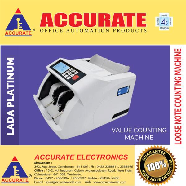 ACCURATE – Lada Platinum Currency Counting Machine
We are dealing Quality Cash Counting Machine & Bundle Note Cash Counting Machine.
Value Counting Machine.
#CashCountingMachine
#PrinteconnectedOption.
#Mixedcashcounting machine
#LoosenoteCountingMachine
#FakeNoteDetectionCountingMachine
#QualityCashCountingMachine
#100%FakenoteDetection.
#AccurateCashcountingMachine.
#Accuratecashcounting
#Accurate
Contact: 98430 23112
Click here to know more : https://goo.gl/FrhGBp