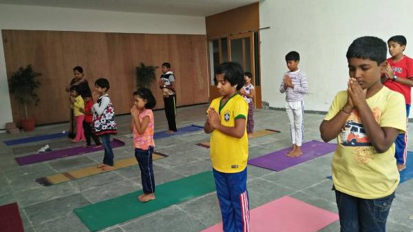 “Yoga is not a religion. It is a science, science of well-being, science of youthfulness, science of integrating body, mind and soul.”
International Yoga Day was celebrated with great enthusiasm, at ISE . Students performed the suryanamaskars, with ease and aplomb. A one hour session was held between 8:00 and 9:00 am