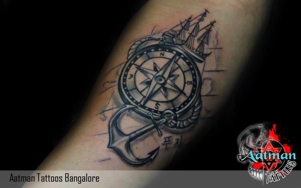 compass design tattoo in fore hand in our tattoo studio you will compass design tattoo in fore hand in our tattoo studio you will