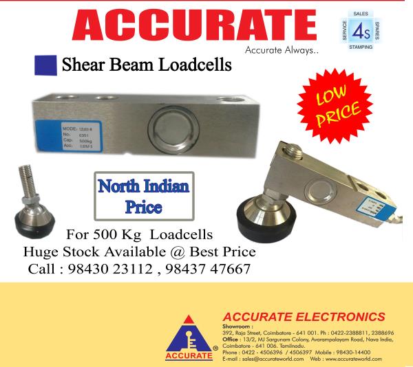 ACCURATE – Load Cells
#Loadcell
#500KgLoadcell
#ShearBeamLoadcells
#LowpriceLoadcells
#Accurate
#AccurateScales
#Accurateworld
Contact: 98430 23112 , 9843747667