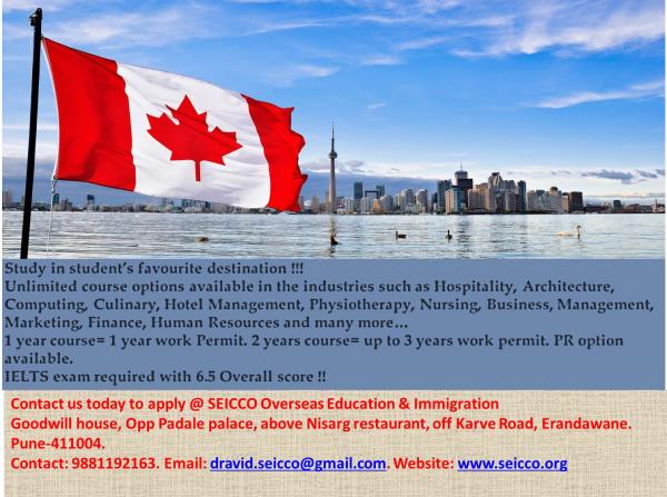 Study in Canada !!!Varie