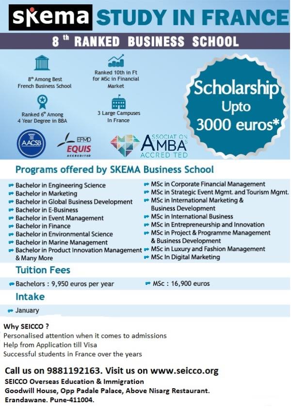 Study in SKEMA, France !!