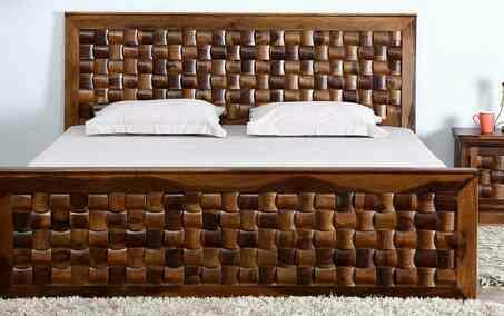 solid wood double bed