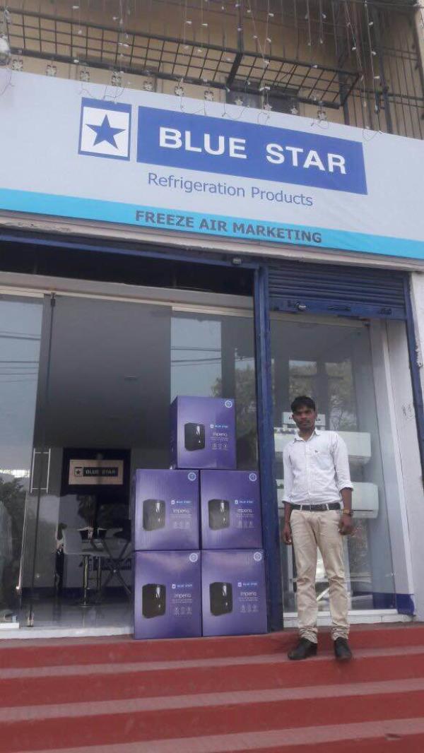 Aquaguard , Kent and Freeze Air commercial purifiers available from 25LPH capacity to 1000LPD, can be connected to water coolers. We have water cooler inbuilt purifiers in Blue Star.
UV or RO systems.
Blue Star water purifiers for domestic usage like Majesto uv and uv+ro, Stella and more models.
Call us for your requirement.
8008823458/040-65340069
freezeairhyd@gmail.com