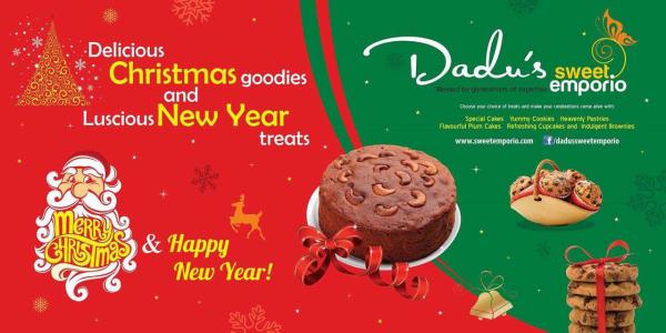 *Treat yourself at Dadus this Christmas and New Year with delectable Desserts and North Indian and Chinese Food Combos and Chatpati Chaat```* !
*Dadu's Sweet Emporio*
1, East St, Hulshur, Camp, Pune, Maharashtra 411001
074474 46384
https://goo.gl/maps/GWwyBQvrbeB224/12/17
*Dadu's Sweet Emporio*
Deron Heights, , Varsha Park Society, Baner, Pune, Maharashtra 411045
020 6541 3131
https://goo.gl/maps/F9t4w3MTGYP2