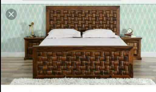 solid wood double bed