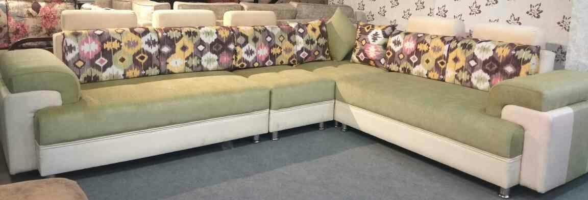 l shape full cushion sofa
