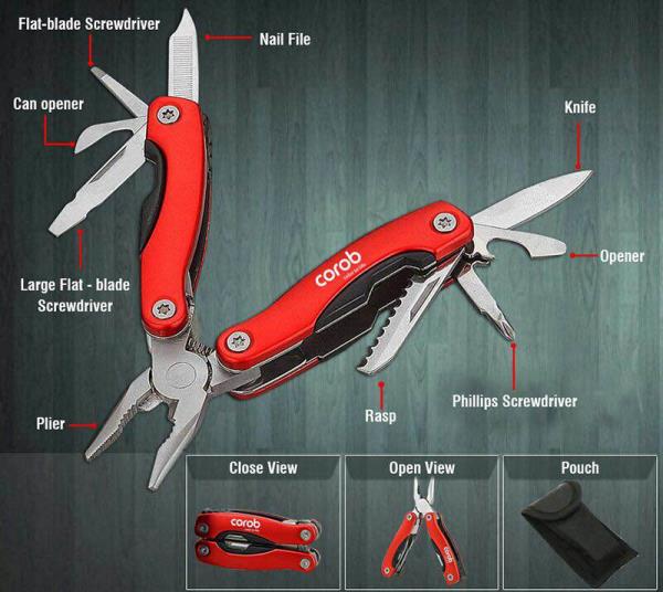 Mini toolkit gift supplier in Mumbai
Corob India Pvt Ltd. Choose this very stylish and useful folding mini plier with 9 toolkit set as a gift to be given to the visitors visiting their stall in an upcoming exhibition.
The folding toolkit is made of superior quality stainless steel. Since ii is compact and has ample branding space it is an excellent promotional giveaway.
For more gifting products that suit your budget contact us. We deal is all unique and innovative corporate gifting products.