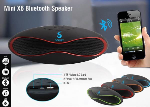 Leading suppliers of Bluetooth speakers in Mumbai
Giftt Hub has very creative and innovative Bluetooth speakers. Portable Bluetooth speakers are great corporate gifting product as it is used by everyone and can be easily carried around.
Giftt hub provided pocket friendly Bluetooth speakers with great sound quality.
This mini X6 portable Bluetooth speakers has many features like FM radio, slot for TF card and USB port. It is a palm size small speaker.
Giftt Hub personalised this rugby shape speaker for it’s esteemed client Solvay.
So what are you waiting for ? Order bulk quantities and get great discounts !!