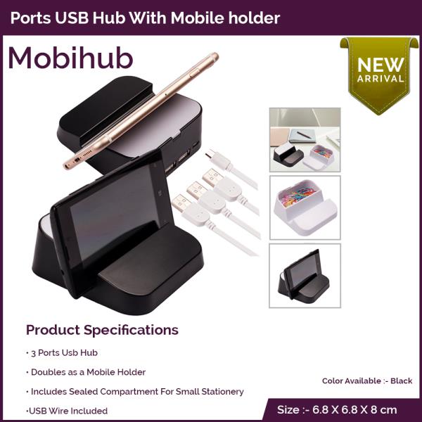 Corporate Gifting Products and Merchandise supplier in Mumbai
Multi connector USB hub with Mobile stand is an ideal corporate gifting and promotional giveaway. The sleek USB hub Mobile holder can be placed on the desk and has great space for branding.
With all these features the Multi Connector USB hub is an ideal corporate gifting product, since it can be placed on the desktop the brand visibility is great.
Giftt Hub has a wide variety of corporate gifting company and has latest and trendy gifting products like 2 in 1 Bluetooth headset, Bluetooth speakers, tea flasks, steel sippers, ceramic tea and coffee mug, Leather wallets and leatherette gift sets, sports headset, wireless headphones, wireless chargers, data connectors, Power banks, Pen drives and many more.
You can connect with us at hello@giftthub.com for bulk queries
