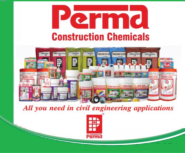 If you required Concrete Repair Materials , Polymer Modified Mortar , Grouting Compound , Tiles Joints Fillers , Waterproof Liquid for Construction , Cementitious Waterproofing Chemicals , Polysulphide Sealant , Concrete Hardener , Curing Compound , SBR Waterproofing Material , Water Tank Waterproofing Material , Acrylic Polymer Waterproofing Coatings etc. We have all constriction Chemicals to complete your strong construction work. If you requires PERMA Construction chemicals for construction you can send us an inquiry through our website. All products are available on our website www.permaindia.biz . You can contact us on info@permaindia.com