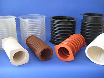 Silicone Corrugated Sleeves (Bellows) Silicone Bellows ( Molded flexible connectors ) designed for loss-in-weight systems. Choose from two silicone compounds. Translucent silicone which is FDA-acceptable per CFR 177.2600. Black silicone which is static-conductive. Both offer low axial and lateral force and flexible stretch for easy installation. Temperatures from -40° to 250° C Air and dust tight
