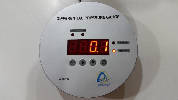 Digital Differential Pressure Gauge
Aerosense Differential Pressure Indicator/Transmitter with circular standard Differential Pressure Gage cut out Features: Built in High and Low Buzzer Alarm for process set parameter. Violation with Acknowledgment key. Unit selectable in mm wc /Pascal Integrated 4 Digit Red LED 7 segment Display of standard 0.5
