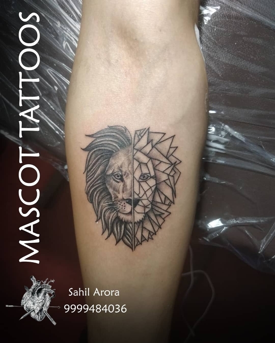 Lion tattoo done at the best studio. Rea