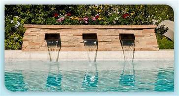 swimming pool water sheet fall