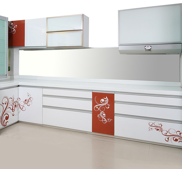 v shaped modular kitchen
