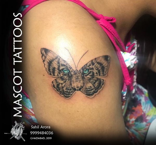 A beautiful butterfly tattoo done at the