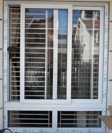 aluminium silver sliding windo