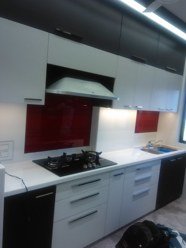 frosty white laminate finish