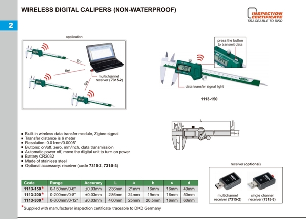 wireless digital caliper