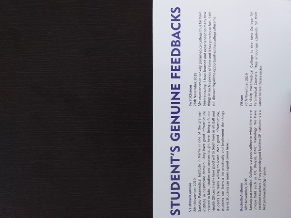 Feedback of our students