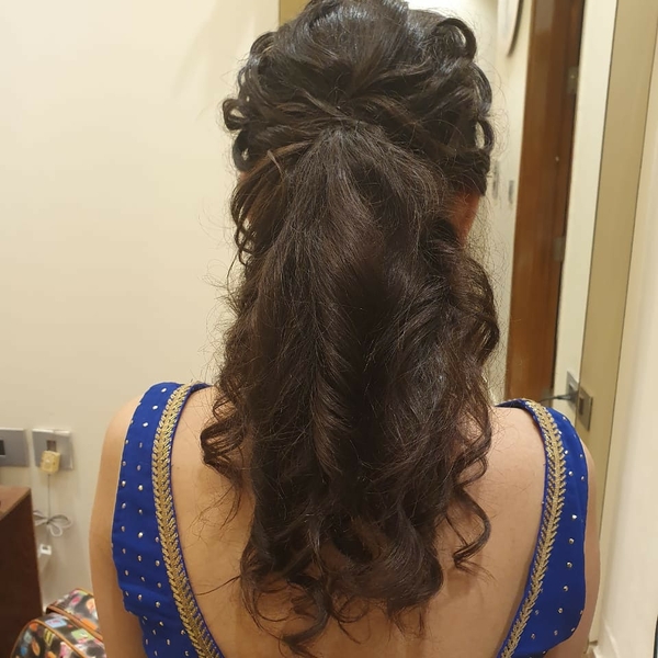 latest hair style, party makeup , sagan 