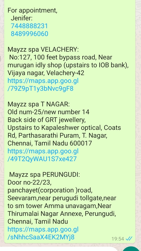 Karpuraa  Spa
Mayzz spa
Snozz spa
 today