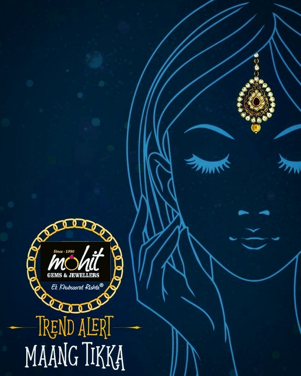 gold polki maang