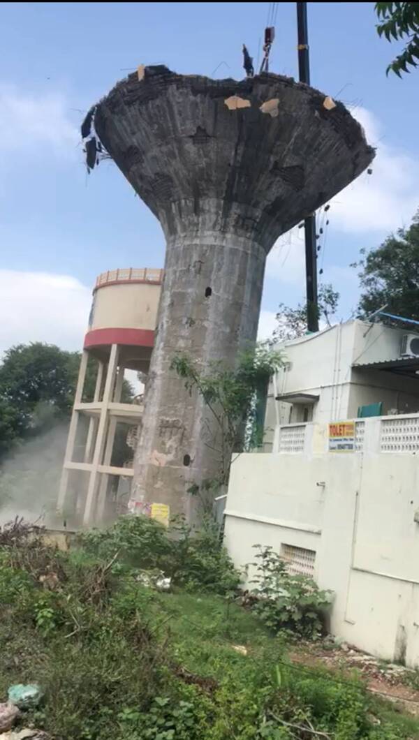 tank tower demolition velacher