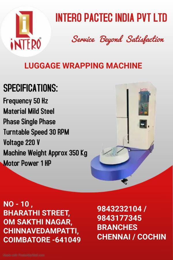 Intero Pactec Luggage Wrapping Machine in Tri INTERO PACTEC ( FORMERLY INFERNO PACTEC