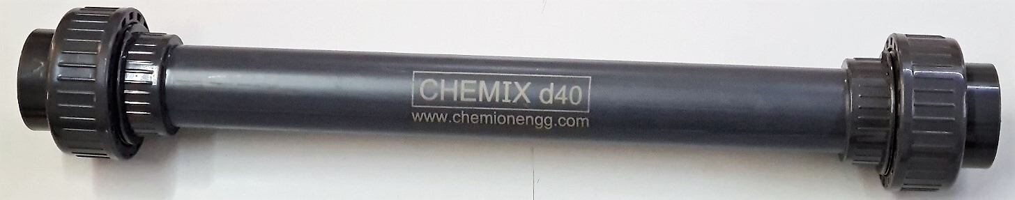 CHEMIX , STATIC MIXER , & gt;95% EFFICIENCY , UPVC