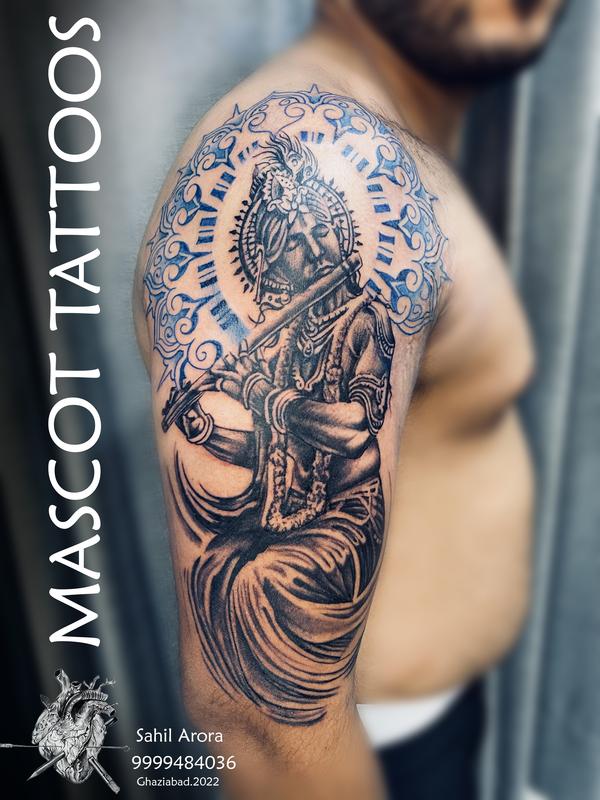 Krishna Tattoo done with mandala in the 