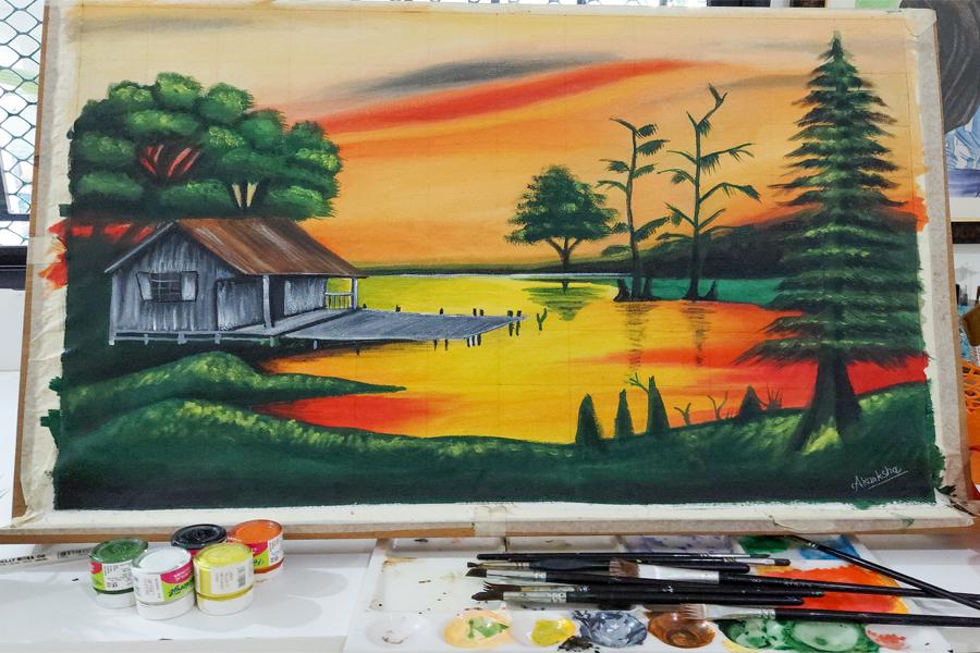 oil pastel drawing