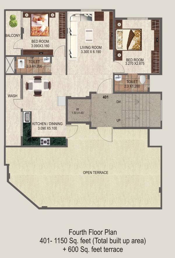 2 BHK Flats in Manish Nagar. 3