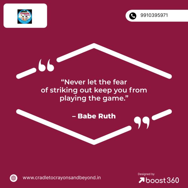 “Never let the fear of st