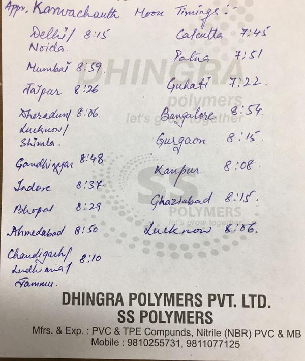 karwachauth timings