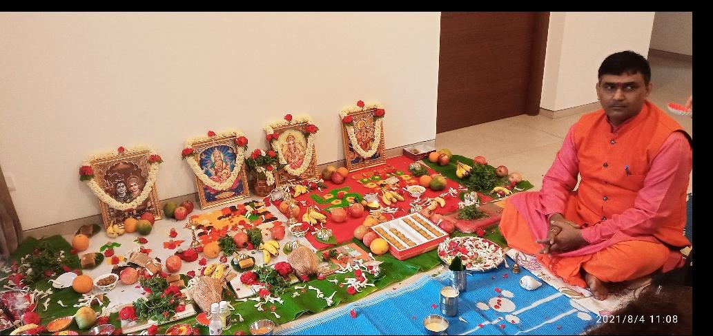 north indian style puja arrang