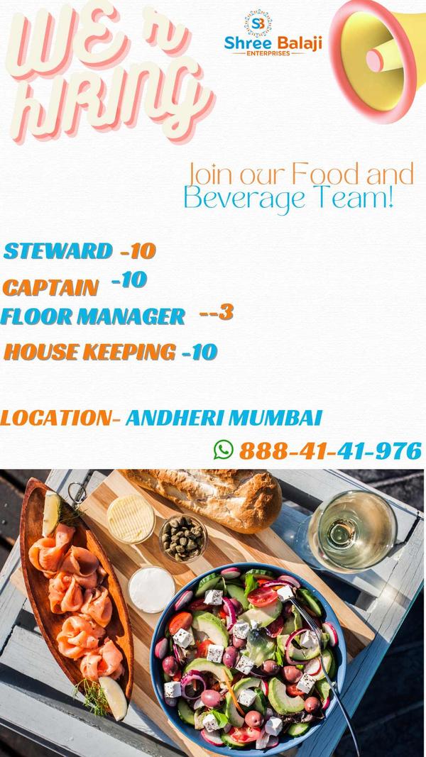 Hiring Restaurant F& B team